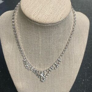 Vintage  Rhinestone and Silver Necklace